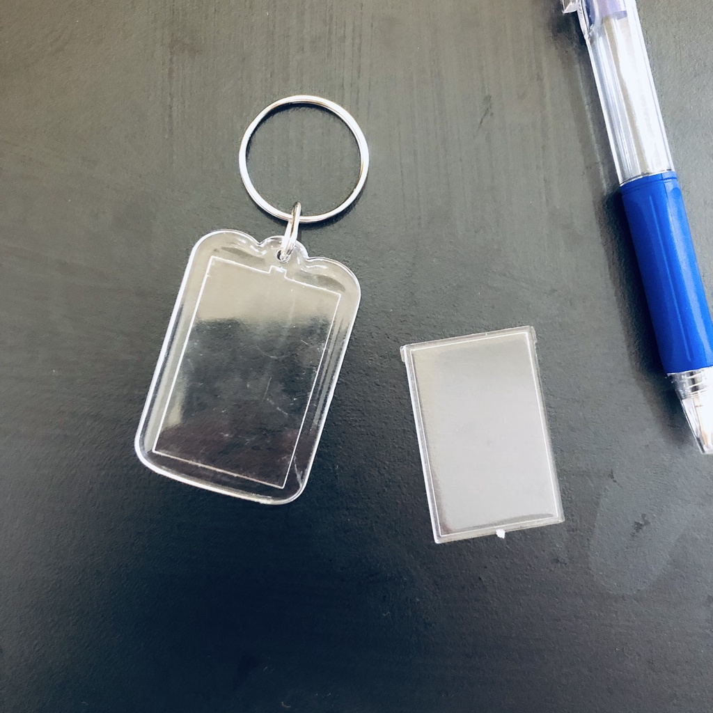 10 Phôi móc khóa mica - Phôi móc khóa nhựa 2 mặt - Sỉ/Lẻ