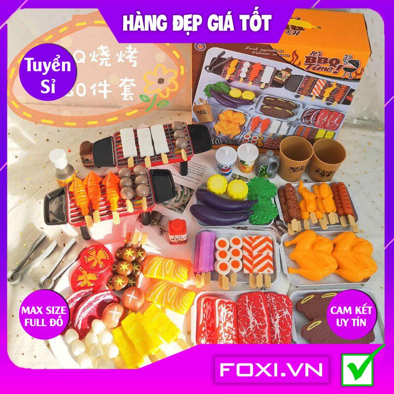 Bộ đồ chơi hộp thịt nướng BBQ 55 chi tiết Foxi màu sắc đẹp-bắt mắt-dễ chơi-sáng tạo-món quà bổ ích cho bé