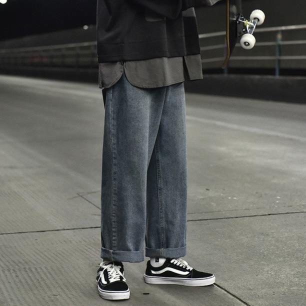 Quần baggy jean ống rộng BEST SELLER - quần bò nam nữ ống suông siêu rộng -Q0- cam kết Giặt không phai màu !