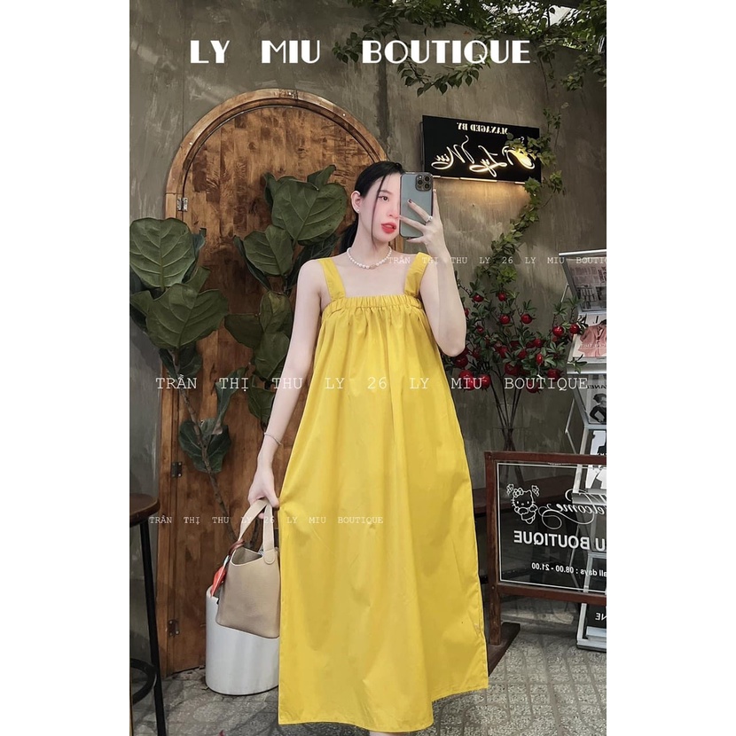 Váy đầm maxi 2 dây bản to chun ngực nhiều màu