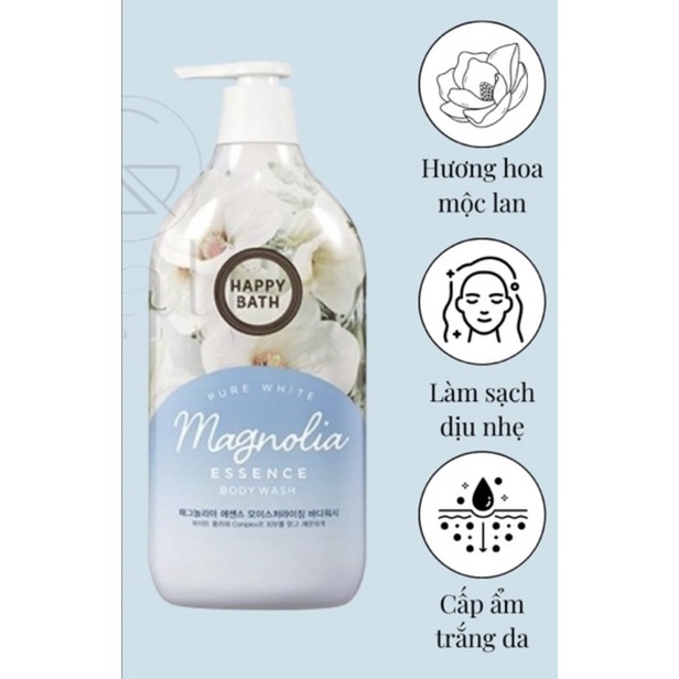 Sữa Tắm Happy Bath Hàn Quốc 900ml Chăm Sóc Dưỡng Ẩm Da chuyên sâu, Hương Hoa Quả Ngọt Ngào.