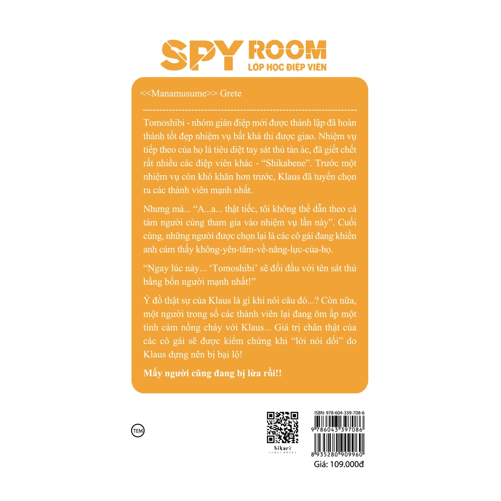 Sách Spy Room – Lớp học điệp viên Tập 2: Manamusume Grete