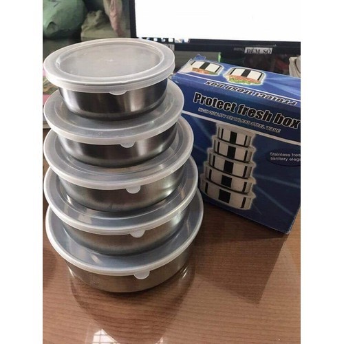 Quà tặng - Bộ  bát inox cao cấp có nắp đậy
