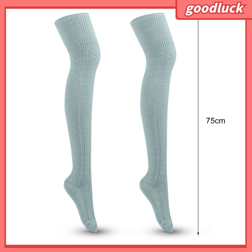 1 Đôi Tất Cotton Dài Qua Gối Thoáng Khí Cho Nữ