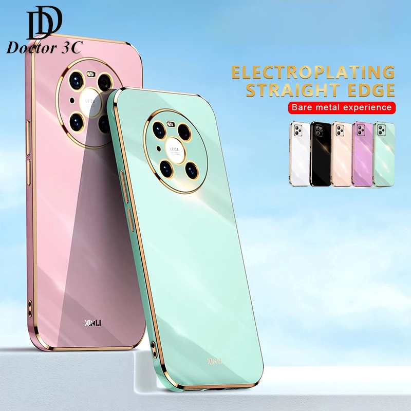 Ốp Điện Thoại Viền Vuông TPU Mềm Mạ Điện Kèm Phim Bảo Vệ Lens Cho Huawei Mate 40 30 20 Pro Nova 7 SE 4G 5G 2022