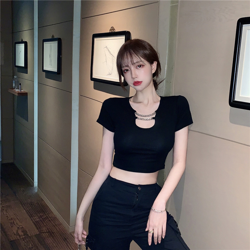 Áo thun SUXI màu trơn ngắn tay thời trang mùa hè dành cho nữ