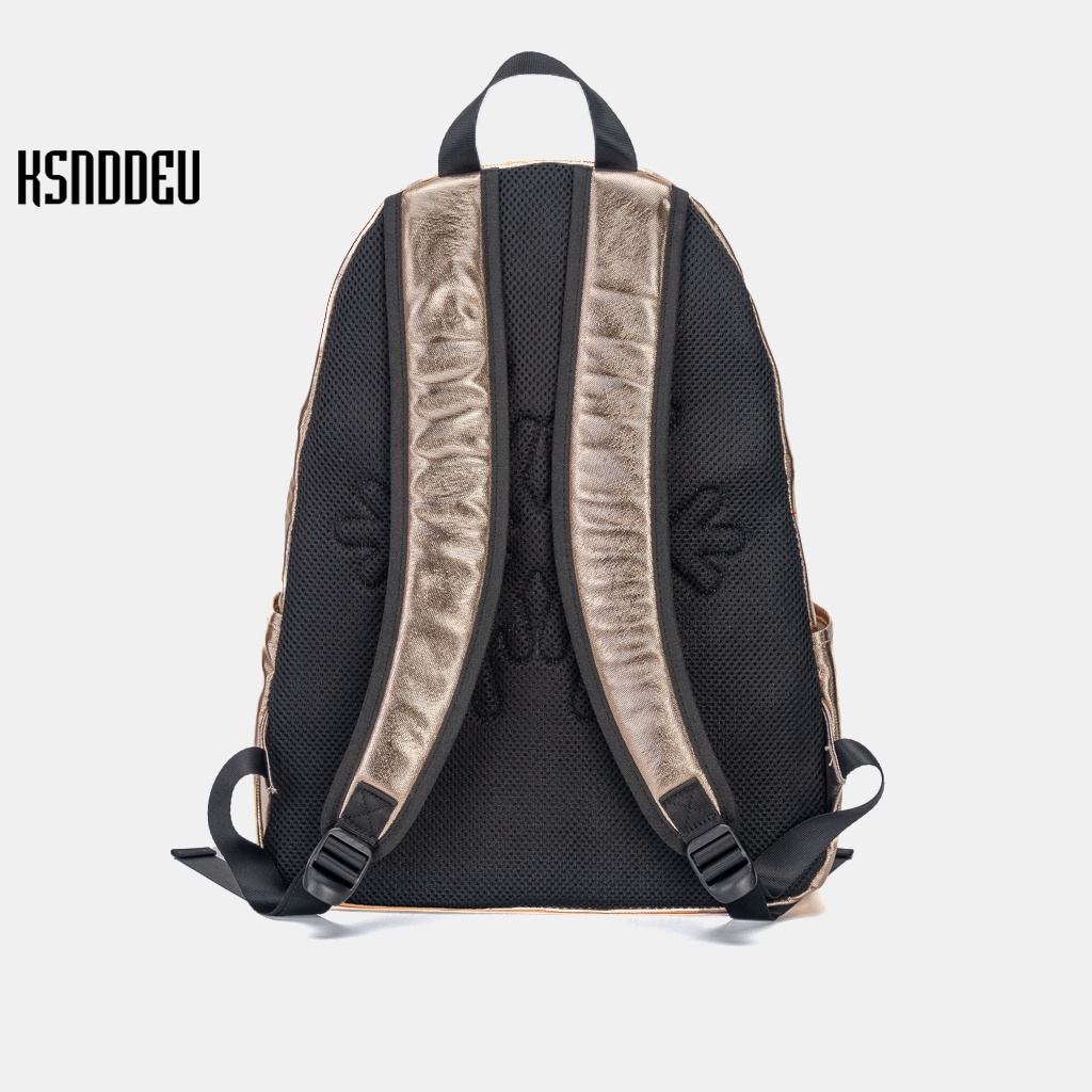 Balo đi học KSNDDEU màu vàng kim loại có lớp phủ bảo vệ cho nữ