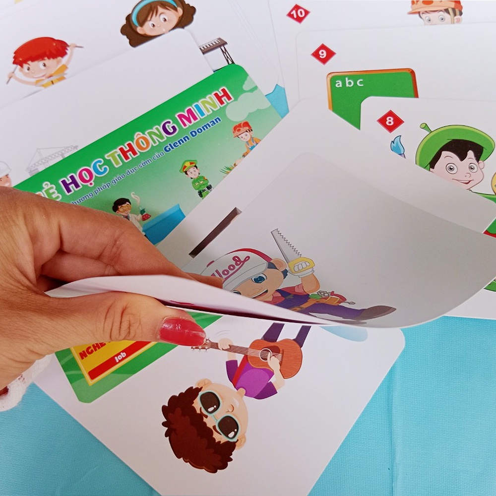Set 17 Thẻ học song ngữ cho bé - NGHỀ NGHIỆP (có mã quét QR dạy cách đọc)