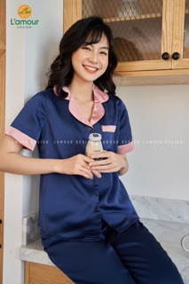 Bộ Lụa Xanh Than Cổ Hồng