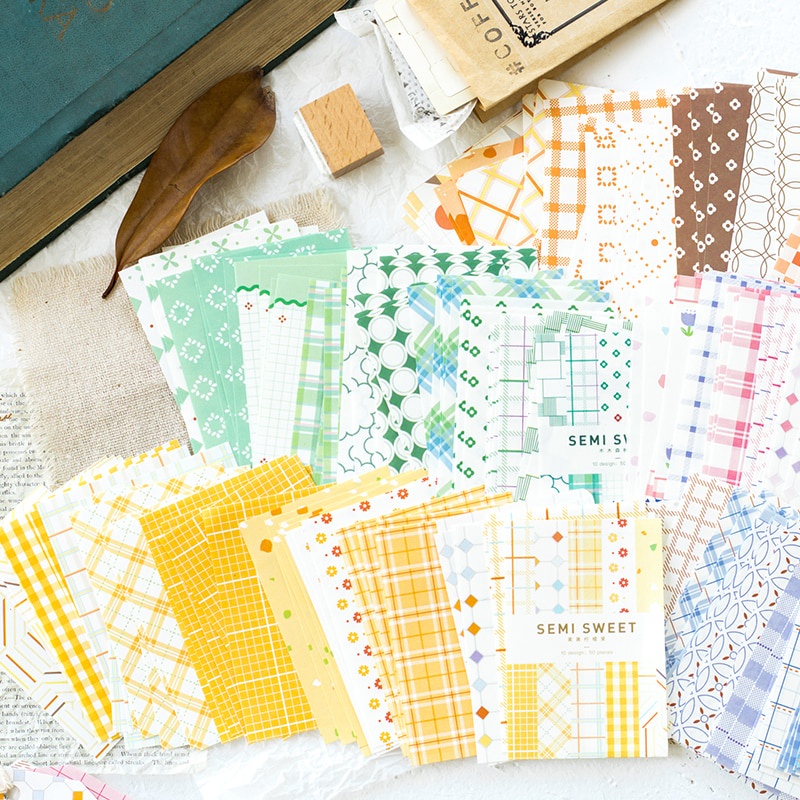 Set 50 giấy ghi chú trang trí văn phòng phẩm phong cách vintage dễ thương cho trường học DIY