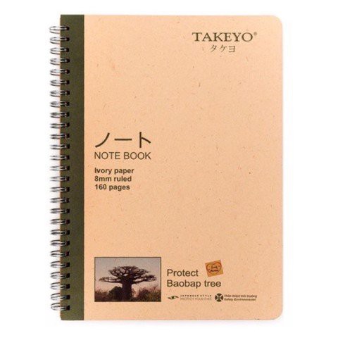 Sổ lò xo Takeyo khổ A6, A5, B5 160tr