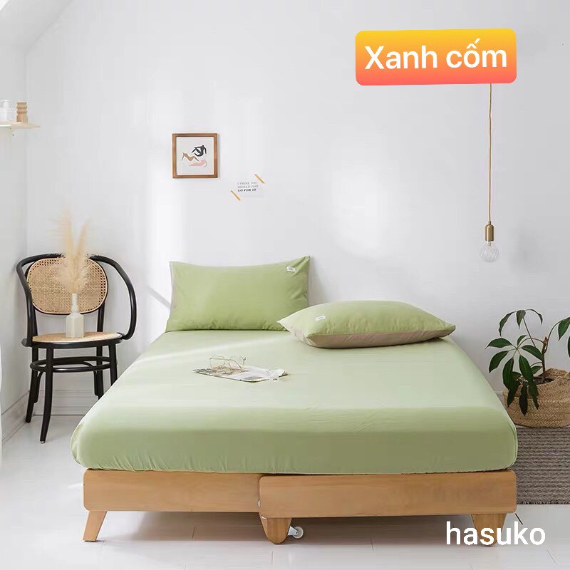 Bộ ga gối cotton đũi 3 món gồm 1 ga chun và 2 vỏ gối đủ mẫu đủ kích thước | BigBuy360 - bigbuy360.vn