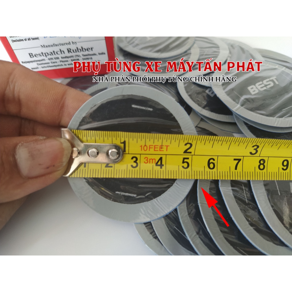 [Cao Cấp] Hộp 32 miếng Tròn 53mm Vá Vỏ - Ruột Xe Đạp Xe Máy Ô Tô Chính Hãng Bestpatch Made INDIA ( ẤN ĐỘ)