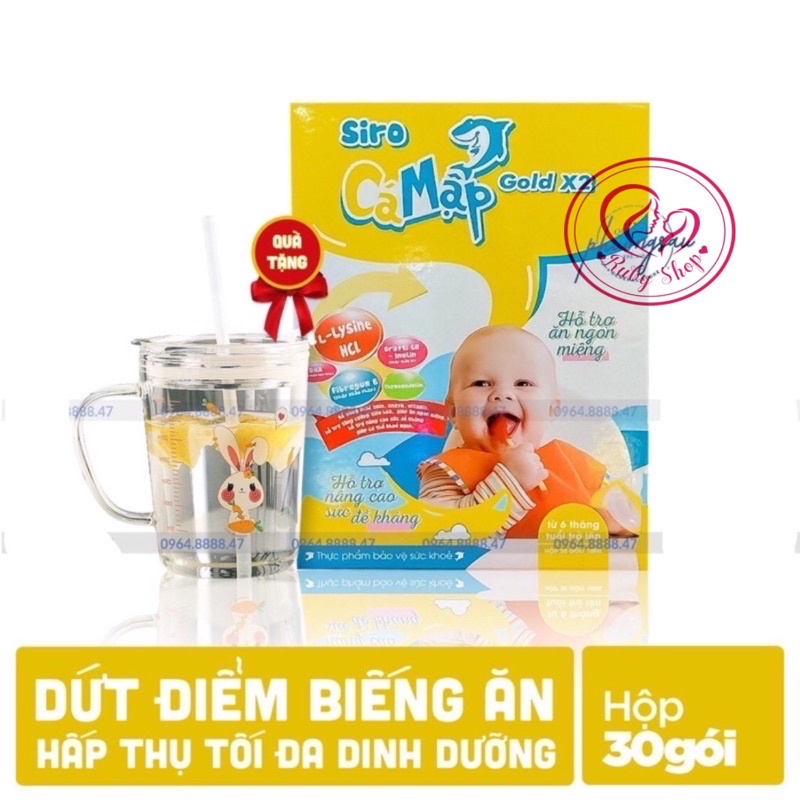 [Hết biếng ăn] Siro ăn ngon baby Shark mẫu mới bé ăn khỏe ngủ ngon + tặng ly