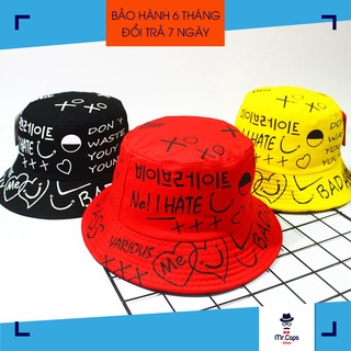 [ĐỔI TRẢ 1:1] Mũ Bucket Đen XO Hàn Quốc DON'T WASTE YOUY YOUNG / nón tai bèo / mu tai beo den / vành / non vanh / xô