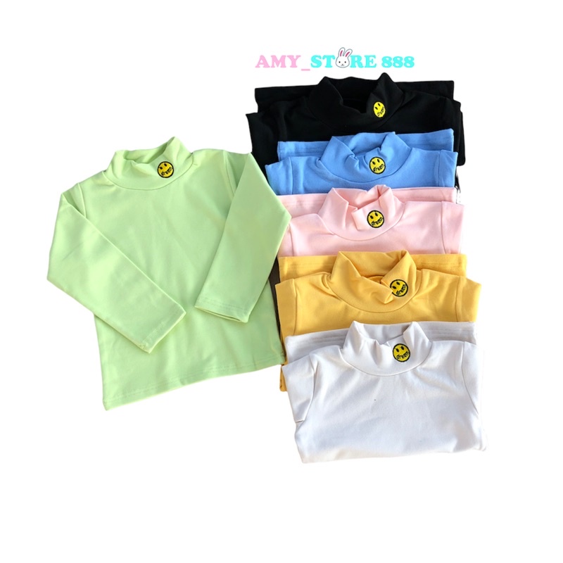 Áo giữ nhiệt cổ 3 phân bé trai bé gái hàng quảng châu loại 1 chất cotton mềm mại co giãn thoải mái