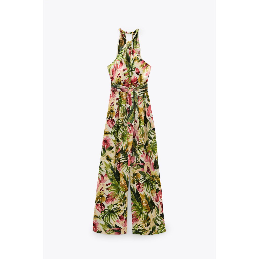 Jumpsuit họa tiết hoa lá ZARA Auth