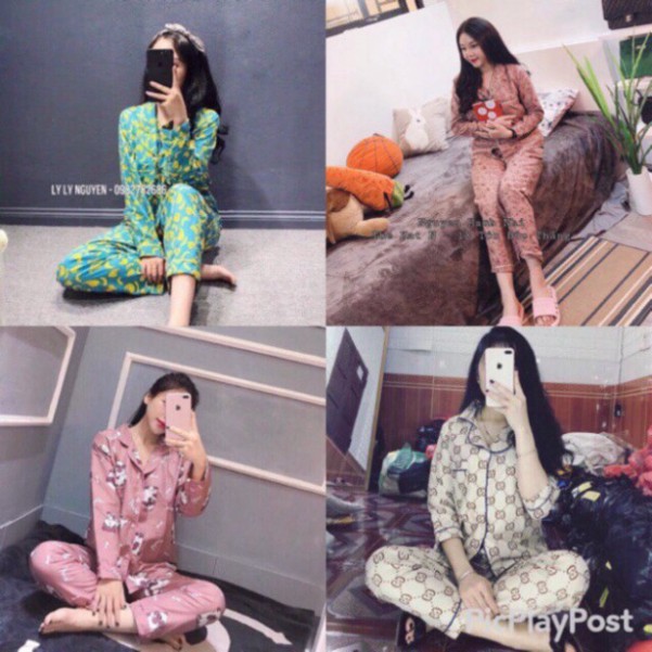 Bộ Pijama Tay Dài Quần Dài Hàng Chất Lượng Cao