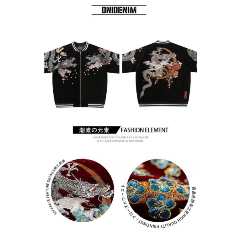 ÁO KHOÁC THÊU RỒNG BOMBERJACKET SUKAJAN