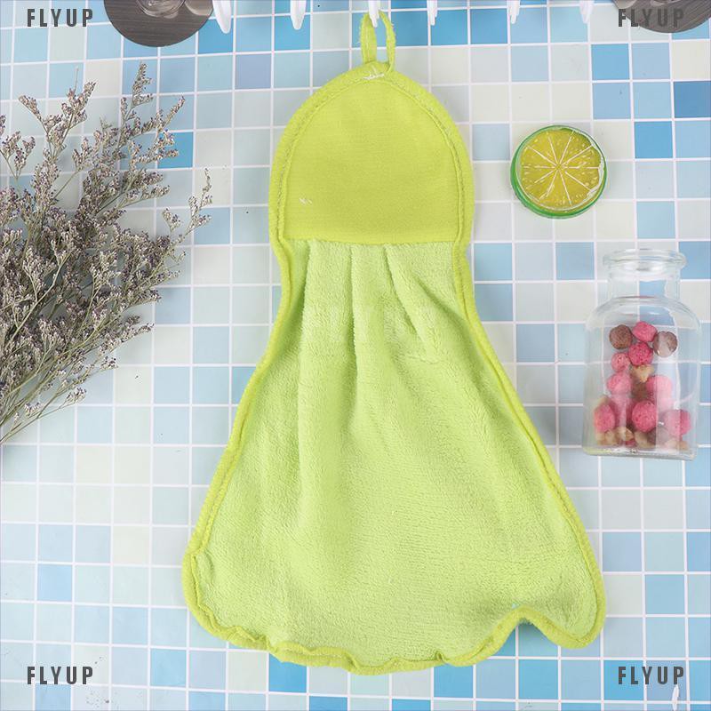 「FLYUP」Hand Towel Plush Hanging Kitchen Cotton Non-oil-Stick Dish Washing Quick-dry