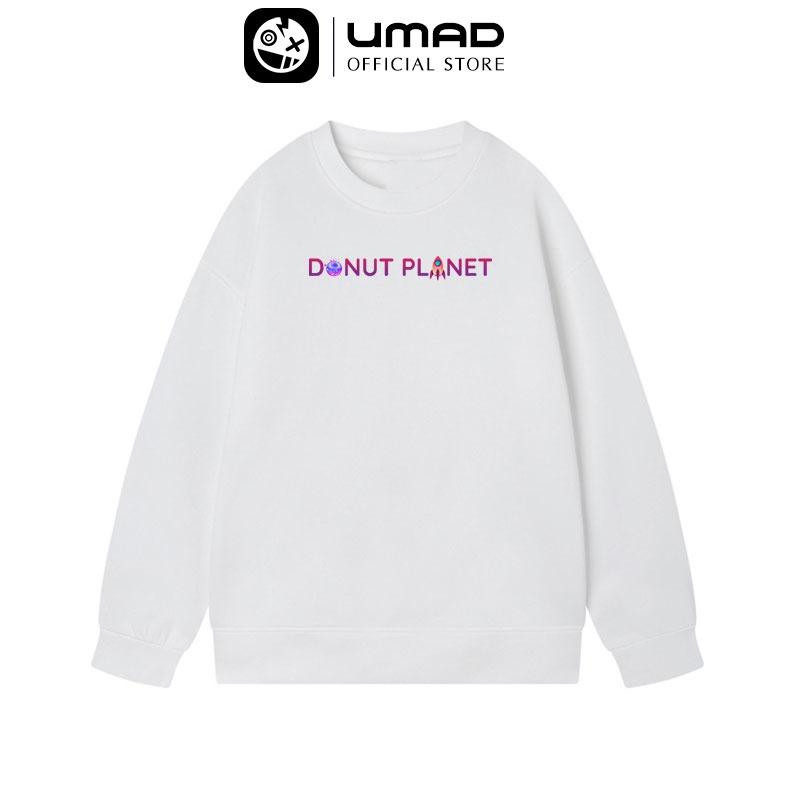 Áo sweater UMAD nỉ tay dài SPACE PLANET form rộng local brand Unisex nam nữ, hoodie không nón cho mùa thu đông dày dặn