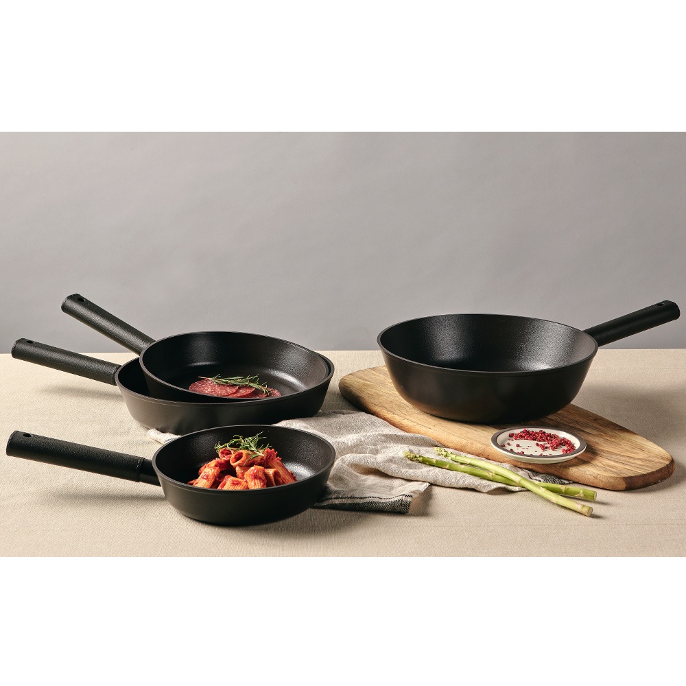 NEOFLAM Noblesse Chảo chiên cảm ứng (20cm, 24cm, 28cm) Không PFOA Đen