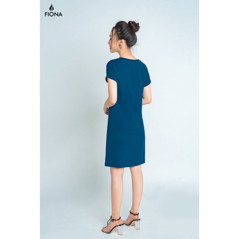 Đầm suông nữ Fiona chất cotton tay liền ngực in hinh bông hoa ly F429266