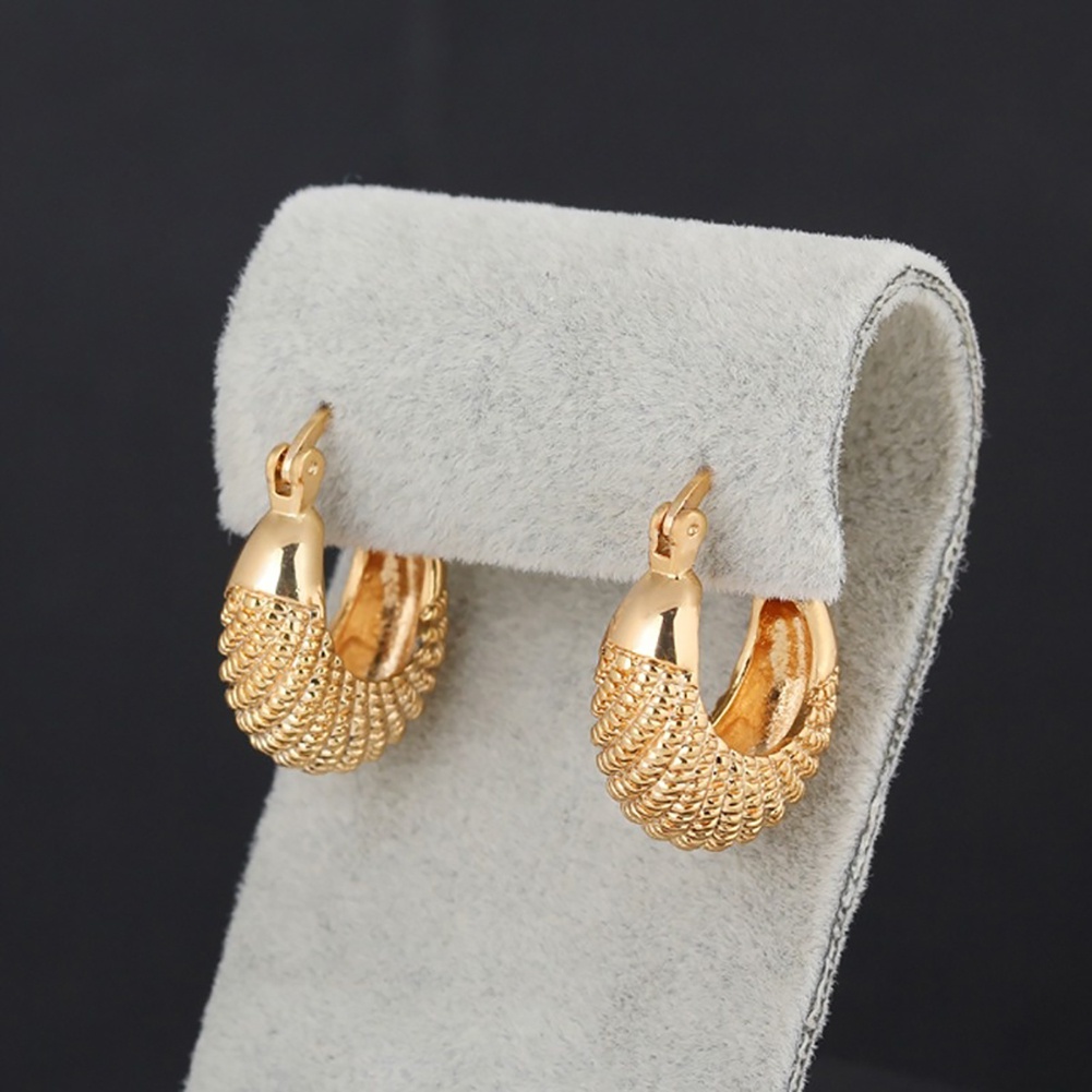 Hoa tai dạng vòng bản lớn mạ vàng/ bạc nổi bật thời trang