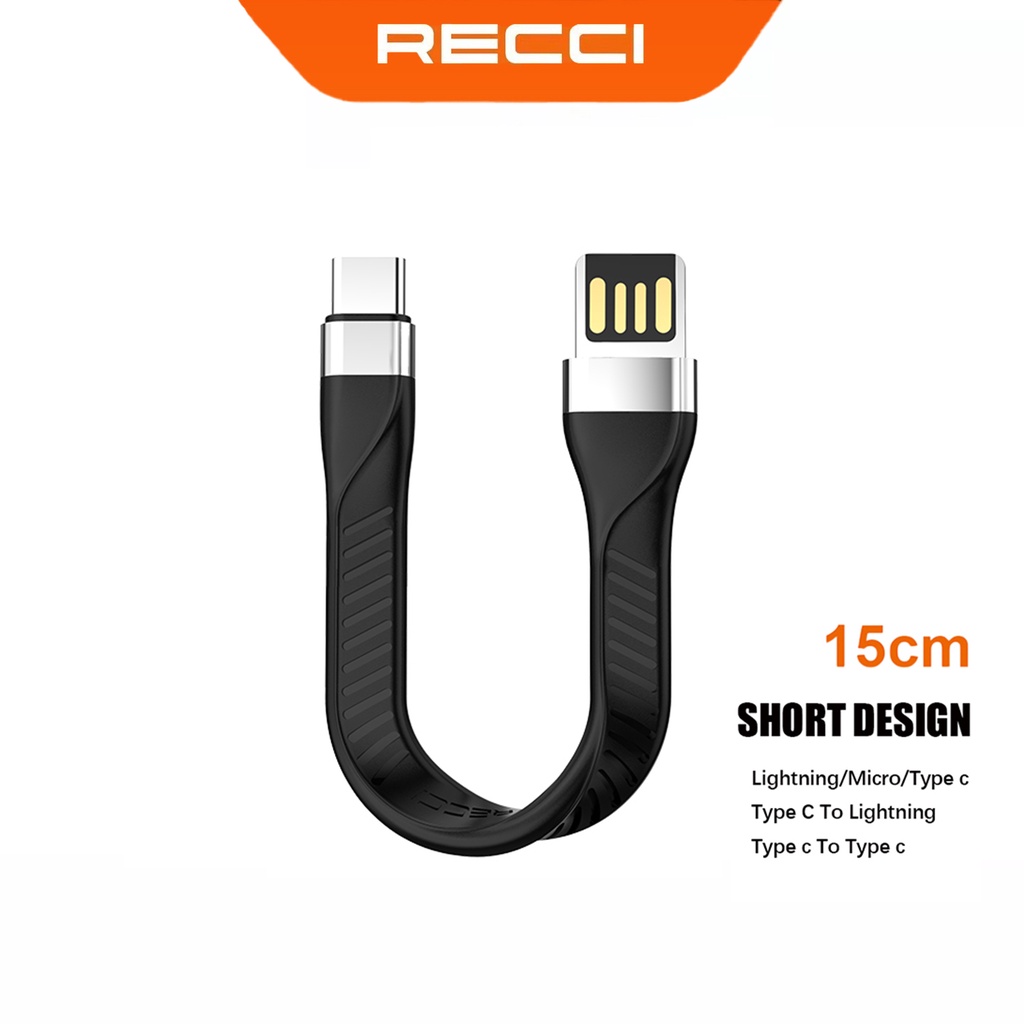 Recci Cáp Sạc ngắn 15Cm Cho IP Type C Micro Usb