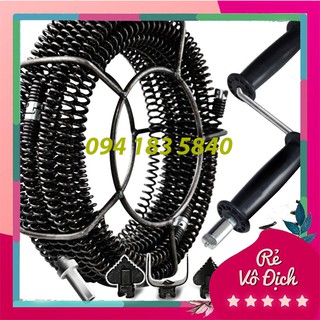 Dây thông cống lò xo dài 21m+Tay quay+Đầu kết nối+6 đầu thông💎Freeship💎
