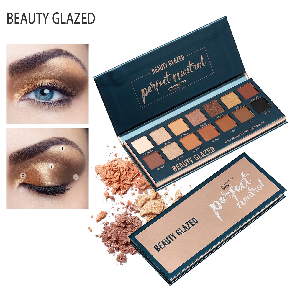 Bảng phấn mắt 14 màu trang điểm đa phong cách BEAUTY GLAZED