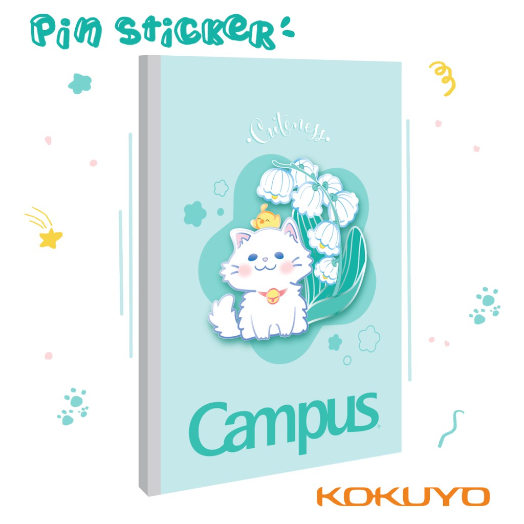 Tập Vở Kẻ Ngang Campus Pin Sticker 120 Trang Khổ B5 Cây Đầu To