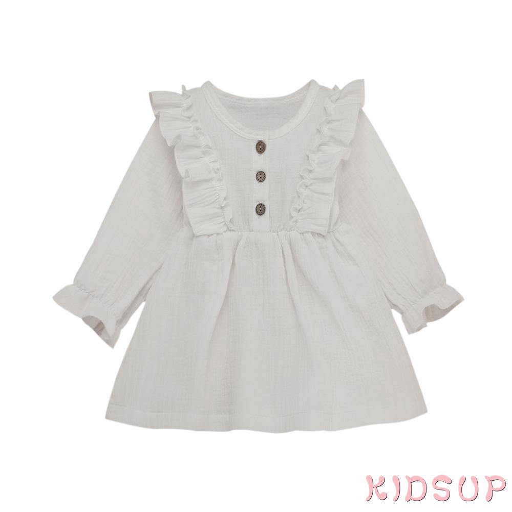 Đầm Xoè Tutu Tay Dài Chất Cotton Cho Bé Gái