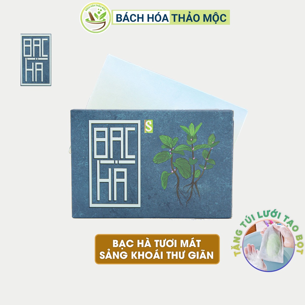 Xà Bông Bạc Hà Handmade 100gram Xà Phòng Tắm Thiên Nhiên Mát Da Sảng Khoái