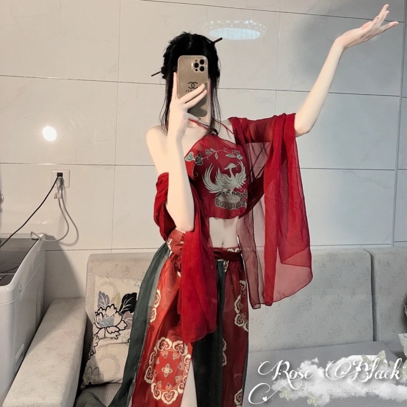 Sét y phục múa cổ trang kèm khăn yểu điệu thướt tha mã OP-873 | BigBuy360 - bigbuy360.vn