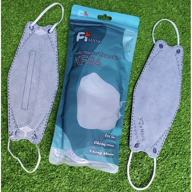 ✅ Túi 10 cái khẩu trang 4D kf94 Pt mask Phương Tuyến 4 lớp giấy kháng khuẩn