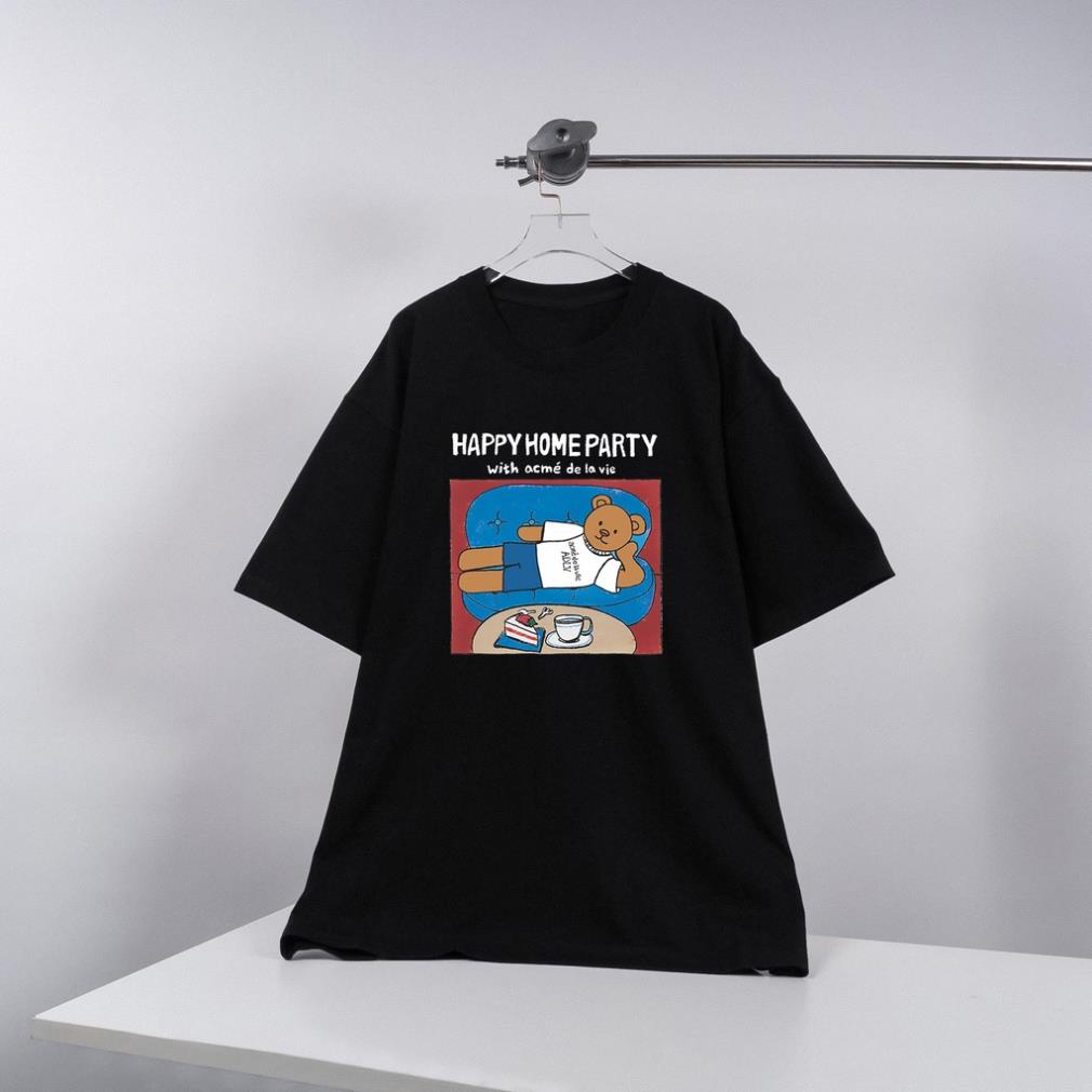 Áo Thun Tay Lỡ ADLV Happy Home Party, Form rộng oversize, áo phông unisex, chất liệu Cotton - KKIM Shop