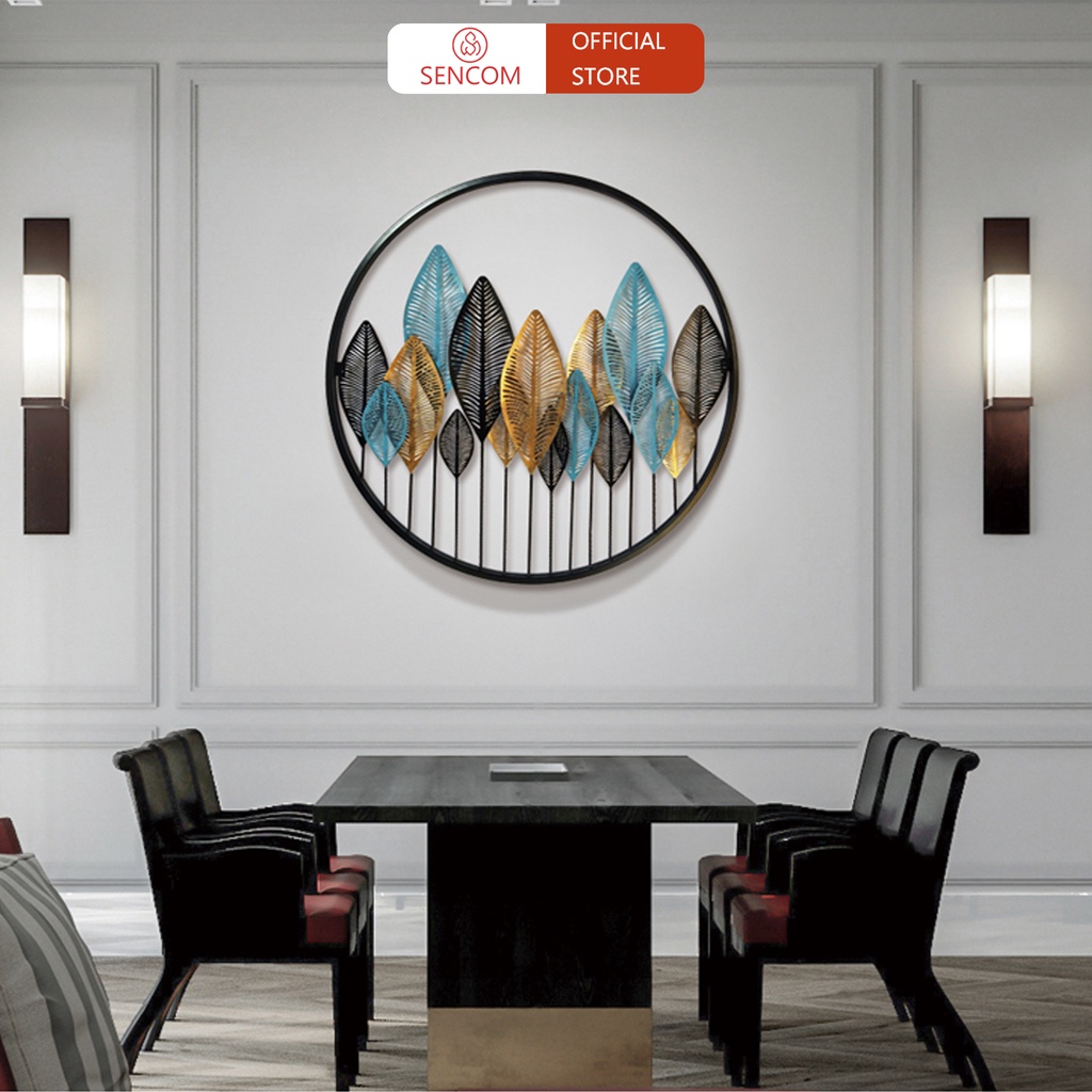 Tranh sắt treo tường nghệ thuật, trang decor trang trí lá kim cao cấp - 392