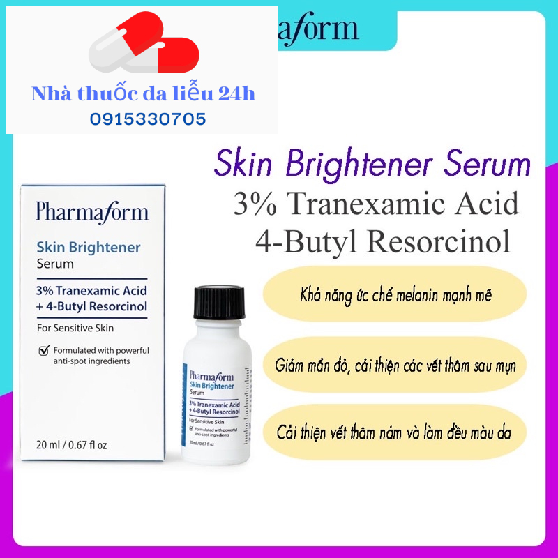 Pharmaform Skin Brightener Serum 20ml dưỡng sáng da mờ thâm mụn - dalieu24h