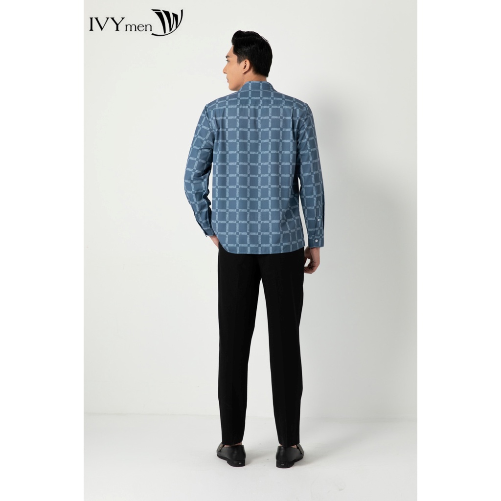 Áo sơ mi nam họa tiết monogram IVY moda MS 17E3112