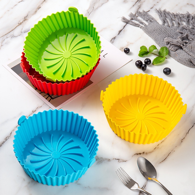 Khay Silicone Tròn Nướng Bánh Nhiều Màu Có Thể Tái Sử Dụng