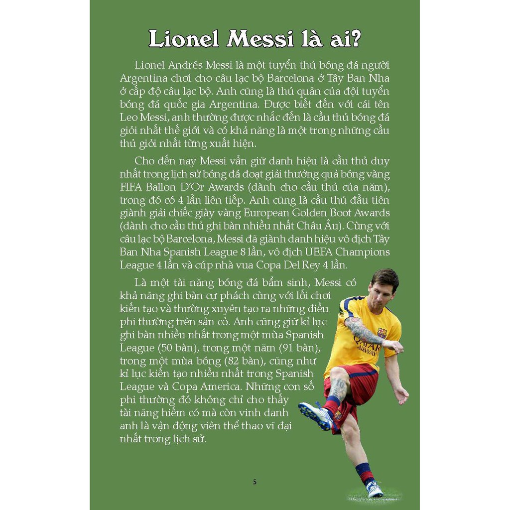 Sách - Cầu Thủ Bóng Đá Lional Messi