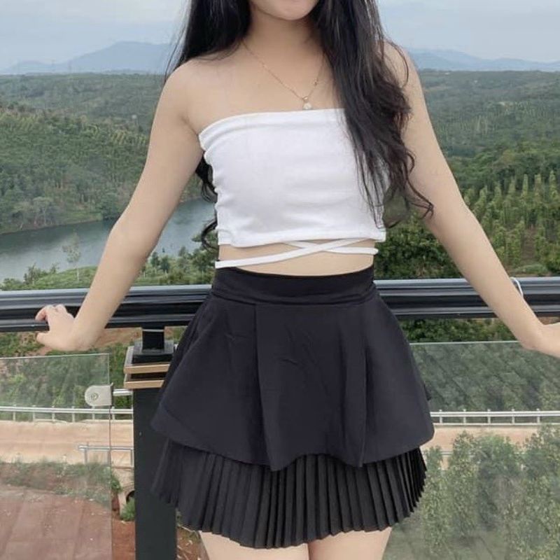 Áo ống quấn bụng mặc được 2 kiểu