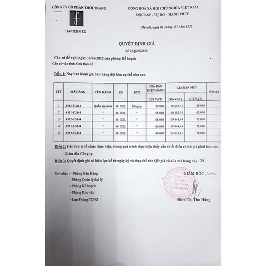 Sịp tam giác nam Hanosimex chính hãng AM2-SL844/ AM4-SL294