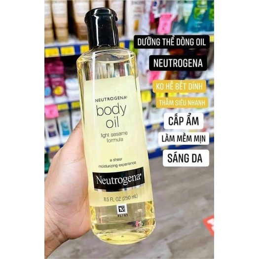 Hàng Air- Bill Chemist - Tinh dầu dưỡng thể Body Oil Neutrogena 250ml Úc