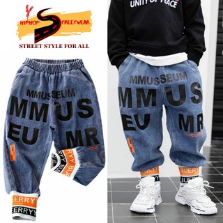 Quần Jean Jogger Bé Trai Cap Chun Cá Tính Phong Cách HIPHOP STREETWEAR Kids Quần Bò Lót Lông Cho Bé Siêu Ấm Giá Rẻ
