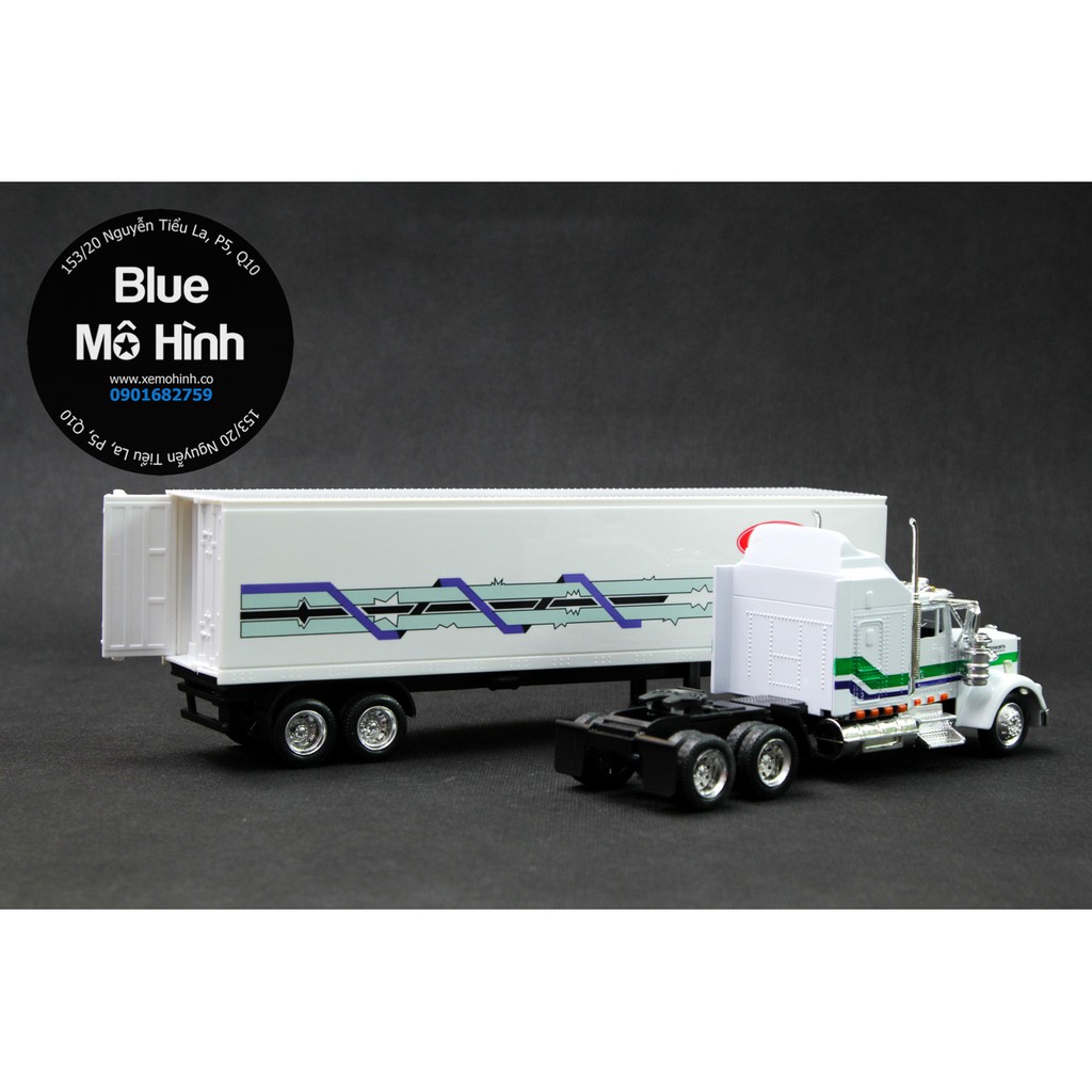 Mô hình xe đầu kéo container Kenworth Trắng 1:43