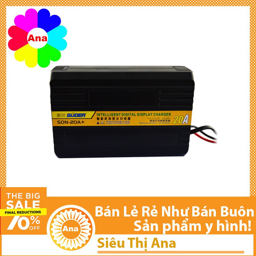 Bộ Sạc Bình Acquy 12V - 24V Tự Động Suoer Son-20A+