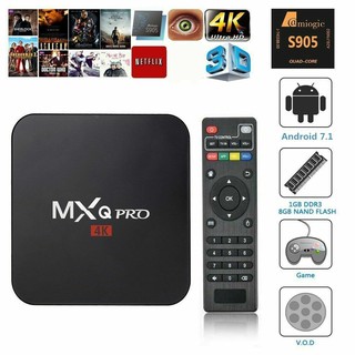 Đầu tivi MXQ Pro H3 Android 7.1 1+8GB kết nối WiFi kèm phụ kiện