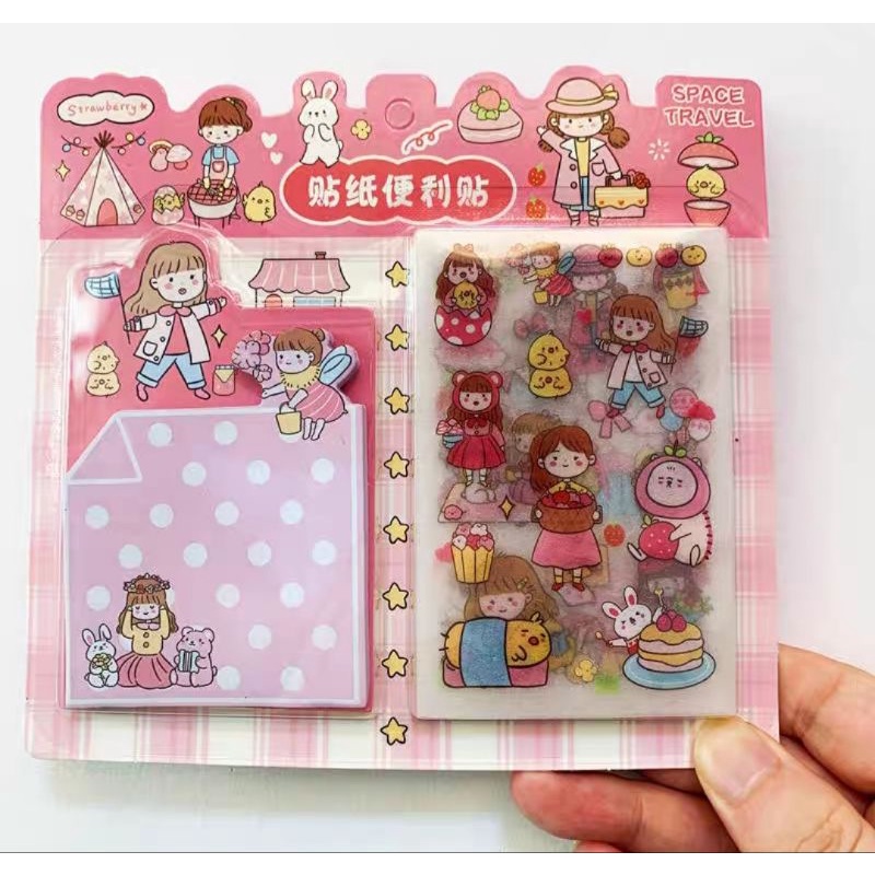 Vỉ note và sticker siêu xinh yêu, ngộ nghĩnh mã HT-SZ-1033